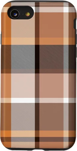 Vista 18 de iPhone 16 Buffalo Check Orange Brown Gingham Scottish Pattern Style Case