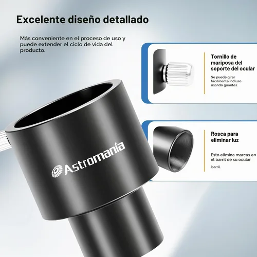 Vista 5 de Astromania Adaptador de ocular telescopio de 0.965 a 1.25 pulgadas