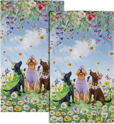 Vista 59 de Giwawa Juego de 2 toallas de mano vintage con diseño de oso y ciervo, diseño de alce y árbol, toalla de cara súper suave para baño, cocina, hombre