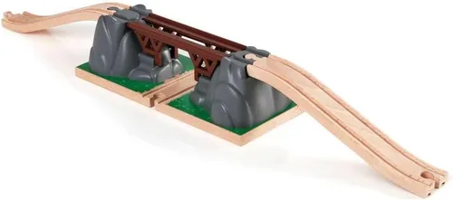 Vista 3 de BRIO World Puente colapsable para set de trenes de madera - Accesorio de 3 piezas - Certificado FSC - Compatible con BRIO Railway y sets de vías