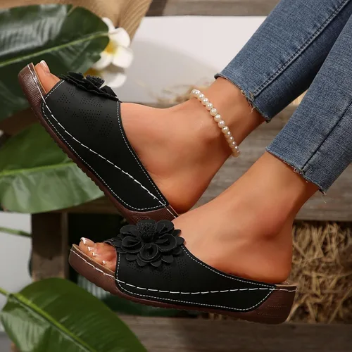 Vista 4 de Sandalias ortopédicas para mujer, con soporte de arco, sandalias de verano elegantes, pantuflas ortopédicas, cómodas, zapatos para caminar