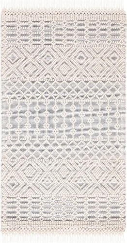 Vista 33 de SAFAVIEH Natura Collection - Alfombra decorativa de 2 x 3 pies, color marfil, con flecos de lana marroquí bohemia, hecha a mano, ideal para zonas
