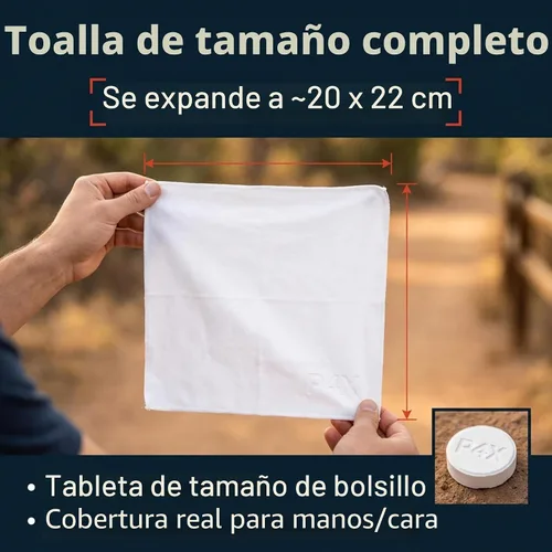 Vista 3 de Tabletas de toallas comprimidas – Tabletas de papel higiénico 100% de bambú para camping, ideales para senderismo, viajes y mochilismo – Paños