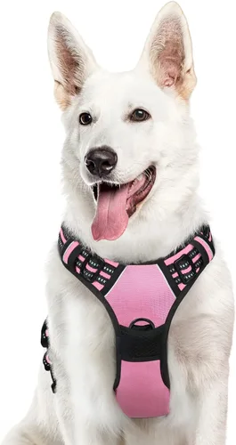 Vista 55 de Eagloo Arnés para perro pequeño, sin tirones, chaleco de servicio con tiras reflectantes y asa de control, ajustable y cómodo para caminar, arnés