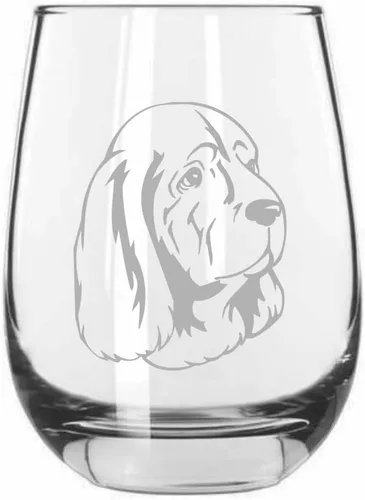 Vista 442 de Shar Pei (chino) - Vaso de vino sin tallo grabado para perro, 15.25 onzas