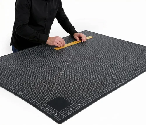 Vista 8 de NEWBRAUG - Tapete grande de corte autocurable de 23 x 47 pulgadas, doble cara, 5 capas, tabla de cortar grande para corte rotativo, acolchado Negro