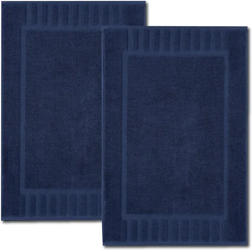 Vista 4 de White Classic Juego de 2 toallas de baño de lujo azul marino de 22 x 34 pulgadas y 8 toallas