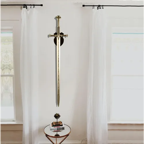 Vista 6 de WANLIAN Soporte de pared para espada, soporte de espada, gancho de pared, soporte de pared para espada, daga, hacha, keyblade sin pantalla vertical