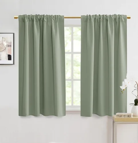 Vista 12 de Cortinas opacas de 48 pulgadas de largo, 34 pulgadas de ancho x 48 pulgadas de largo, cortinas opacas cortas con aislamiento térmico para Beige