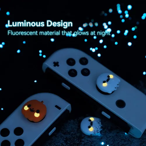 Vista 4 de GeekShare Lindas tapas de silicona para el pulgar de Joycon para Halloween, cubierta de joystick compatible con Nintendo Switch OLED Switch Lite