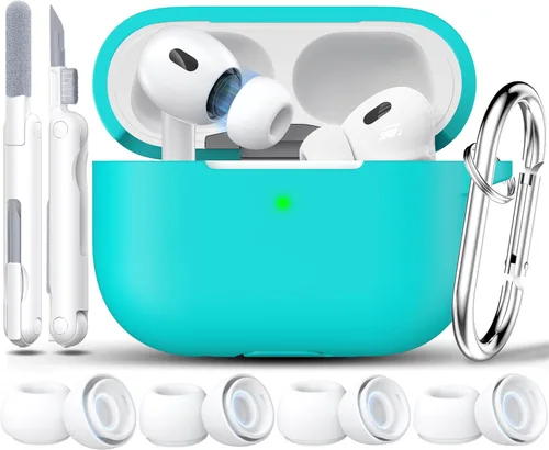 Vista 30 de RFUNGUANGO - Funda de silicona para AirPods Pro con auriculares, aguacate