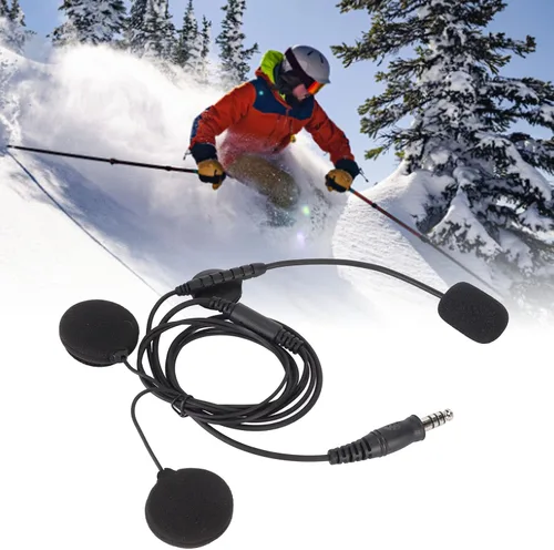 Vista 2 de Emoshayoga Auricular para casco de motocicleta, transmisión estable de 0.276 in. Enchufe de radio bidireccional, micrófono, sonido claro, a prueba