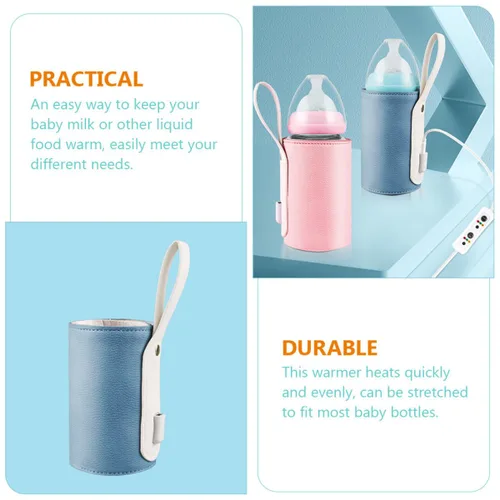 Vista 7 de FRCOLOR Portable Bottle Warmer Sleeve USB Rechargeable Travel Milk Heater with Intelligent Temperature Control and Timer Compact Insulated Warmer