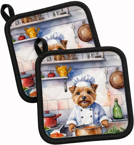 Vista 79 de Caroline's Treasures Coton de Tulear El Chef Par de Agarraderas de Ollas de Cocina Resistentes al Calor Juegos de Agarraderas de Ollas Almohadillas