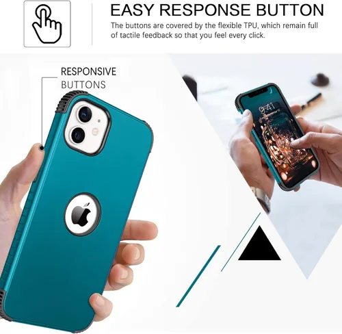 Vista 4 de BENTOBEN para iPhone 12 Funda, Funda para Teléfono iPhone 12 Pro, Resistente 2 en 1 Protección Completa Rugosa a Prueba de Golpes Híbrida