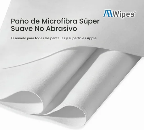 Vista 2 de AAwipes Paños de pulido (6.3 x 6.3 pulgadas, gris superfino) compatibles con Apple iPhone, iPad, MacBook, iWatch, paños de limpieza de microfibra