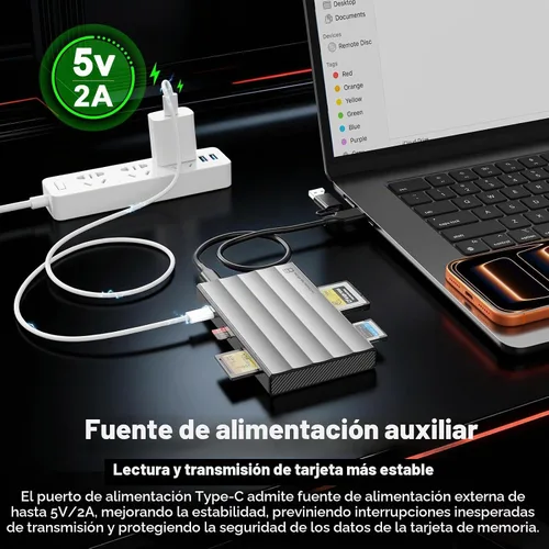 Vista 6 de CFexpress Lector de tarjetas tipo A/B, 4 en 1 UHS-II SD4.0 y lector de tarjetas Micro SD/TF de 10 Gbps USB 3.2 Gen 2 CFexpress tipo B/A adaptador