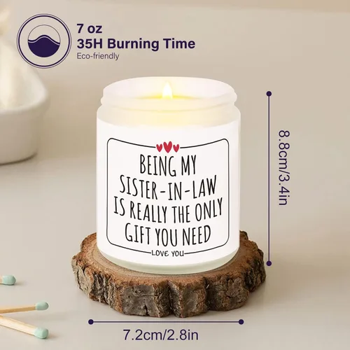 Vista 6 de Afterprints Regalos divertidos para cuñada, regalos de velas para cuñada en cumpleaños, bodas, Navidad, velas perfumadas de cera de soja