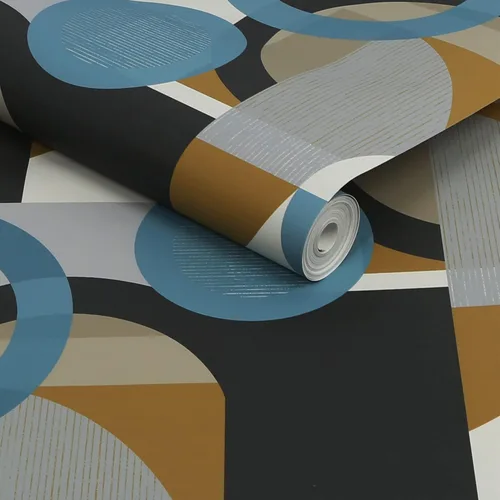 Vista 3 de NEXT Retro Shapes Geo Blues Papel pintado