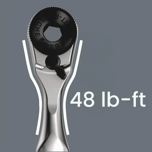 Vista 7 de Llave de carraca Wera 8001 A con encaje cuadrado de 1/4" (6.35 mm), 60 dientes