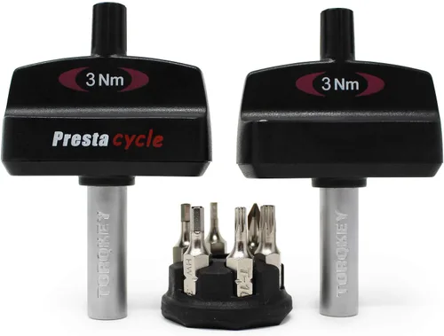 Vista 8 de Prestacycle Mini Bike TorqKeys - Herramienta de par preestablecida con 6 puntas y soporte - Compatible con broca hexagonal estándar de 1/4" - Elige