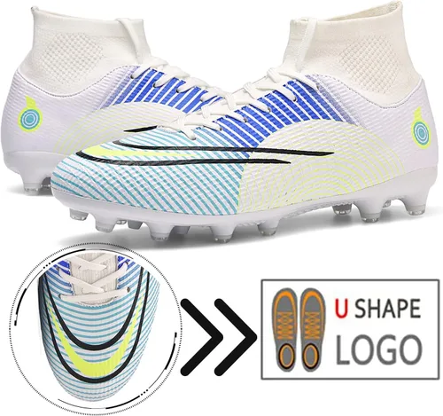 Vista 2 de Beyondjuff Zapatos de fútbol para hombre, zapatos de fútbol para exteriores, botas de fútbol juveniles, zapatos de fútbol para niños