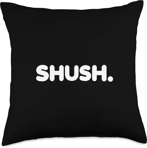 Vista 4 de Funny Reading Library Book Stores Shushing Designs Funny Shush Silence Hush Be Quiet Please Librarian Warning - Almohada de advertencia, 16 x 16