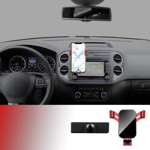 Vista 8 de KUNGKIC Soporte universal para teléfono de automóvil compatible con Volkswagen VW Tiguan 2012 2013 2014 2015 2016 Soporte de teléfono ajustable