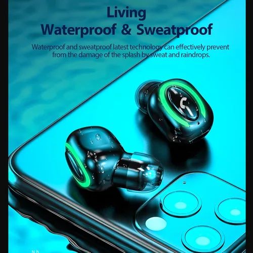 Vista 7 de Xmenha Mini auricular individual inalámbrico discreto auricular pequeño auricular Bluetooth auricular de un solo oído auricular auricular micrófono
