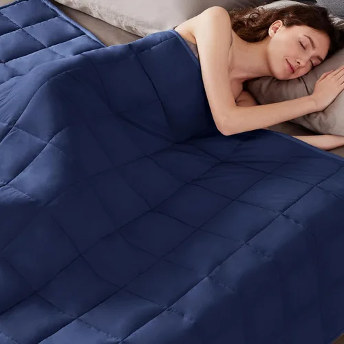 Vista 13 de anfie - Manta con peso para niños (40 x 60 pulgadas, 10 libras), ultrasuave y acogedora, refrescante, lavable a máquina, beige