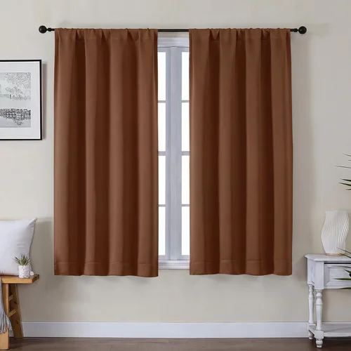 Vista 43 de Gwine Aqua Short Curtains 36 Inches Long - Small Half Window Kitchen Curtains Over Sink, Solid Blackout Curtain for Bathroom Basement Cabinet RV, 2