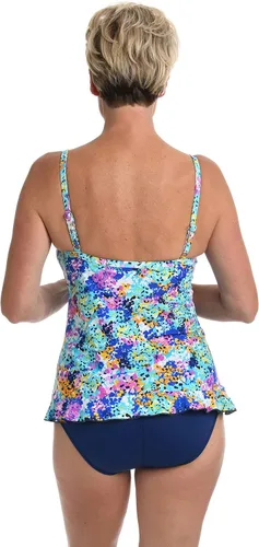Vista 2 de Maxine Of Hollywood Top de traje de baño tankini con volantes frontales para mujer
