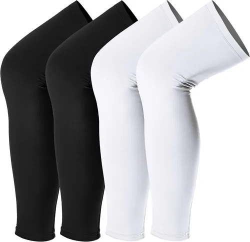 Vista 11 de Mangas de compresión para piernas, manga larga para rodilla, protección UV, para hombres y mujeres, deporte, baloncesto, fútbol americano
