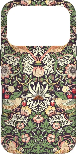 Vista 30 de Funda con diseño Art Nouveau para iPhone 16, diseño de ladrón de fresas William Morris