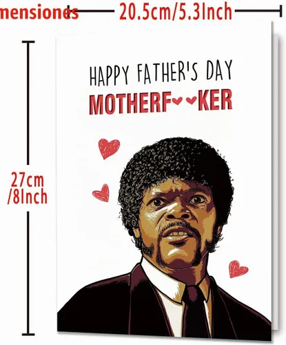 Vista 2 de OJsensai Naughty Samuel L Jackson - Tarjeta para el día del padre, regalo de ficción de Pupl para amigo, regalo humorístico del día del padre