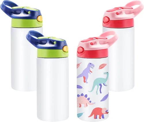 Vista 7 de OFFNOVA Vaso de sublimación de 12 onzas, botella de agua de sublimación en blanco con asa, tazas de sublimación para leche, refrescos, jugo, bebidas