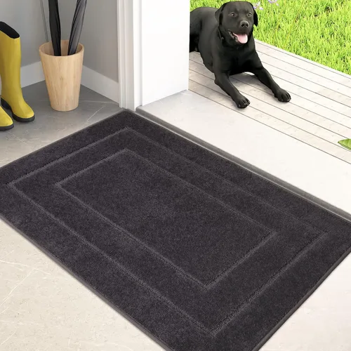 Vista 16 de PURRUGS Tapete para puerta que atrapa la suciedad, 20 x 31.5 pulgadas, antideslizante, lavable a máquina, tapete de entrada para perro, tapete