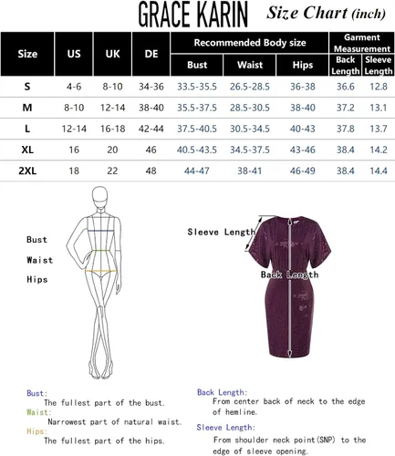 Vista 6 de GRACE KARIN Vestidos de lentejuelas para mujer, mangas brillantes de murciélago, cuello en V, vestido midi ajustado para fiesta de cóctel