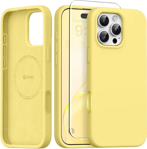 Vista 63 de GONEZ Funda magnética para iPhone 12 Case / 12 Pro Case, compatible con MagSafe, [protector de pantalla + protector de lente de cámara], funda