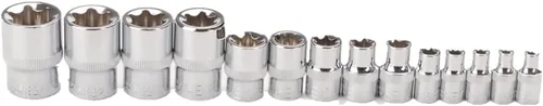 Vista 3 de FLZOSPER E-TORX - Juego de 14 piezas de llaves de vaso de estrella hembra, juego de llaves de torsión E4 - E24, 1/4 pulgadas, 3/8 pulgadas y 1/2