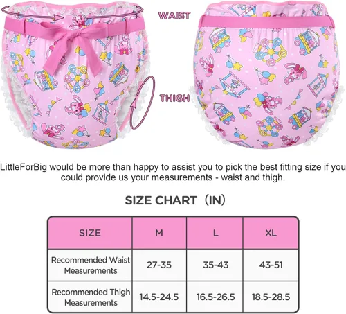 Vista 6 de Littleforbig Funda para pañales Omutsu con cinta para adultos, lavable, ajustable, reutilizable, impermeable, diseño de circo pastel Usagi