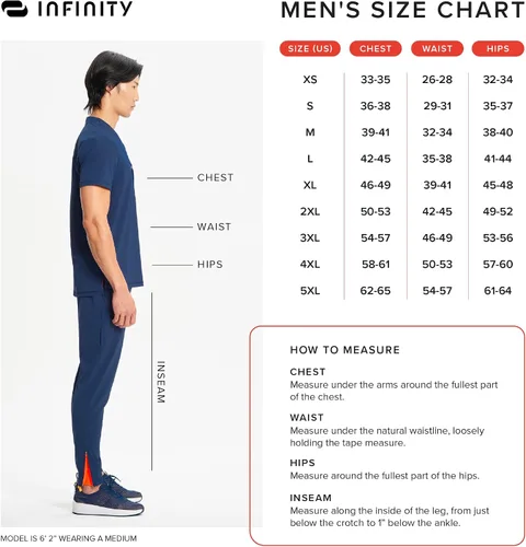 Vista 6 de Cherokee Infinity - Camisa quirúrgica para hombre, color sólido, con cuello en V