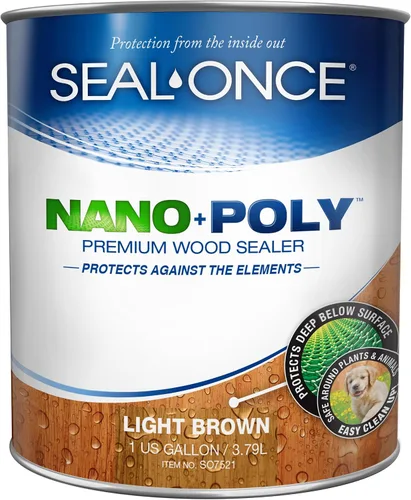 Vista 24 de Sellador Seal-Once Nano+Poly de madera penetrante con poliuretano, sellador impermeable de alta calidad, 1 galón, negro Sellador impermeable