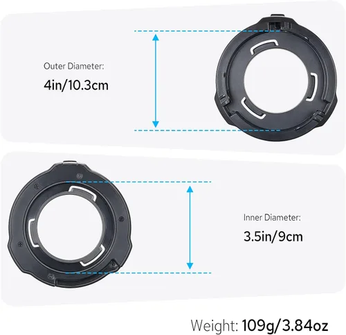 Vista 4 de GODOX Adaptador de montaje Bowens ML-GB AD300 Pro AD400 Pro Flash ML60IIBi ML80Bi ML100Bi ML100R ML150Bi ML30Bi ML60Bi Mount LED Video Lights