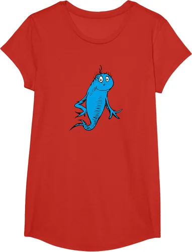 Vista 61 de Dr. Seuss Blue Fish Character - Camiseta con licencia oficial Negro