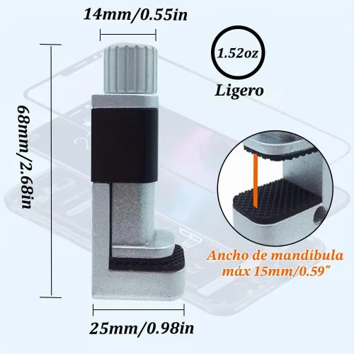 Vista 5 de Abrazadera de reparación de teléfono, 4 piezas para reparación de pantalla, sujeción ajustable, soporte de clip para iPhone, herramienta