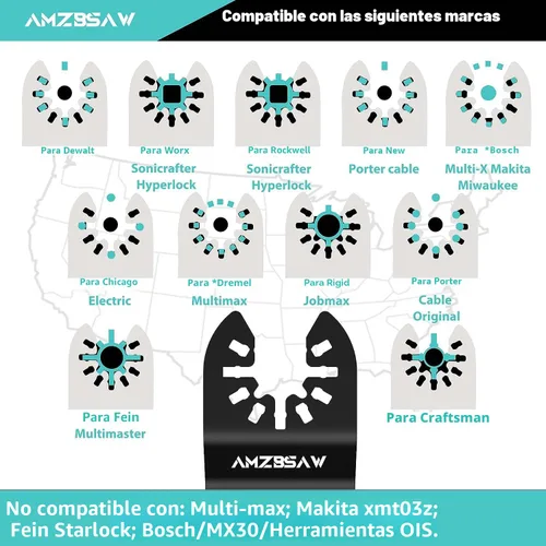 Vista 5 de AMZBSAW - 5 cuchillas oscilantes de carburo para pernos, tornillos y metal