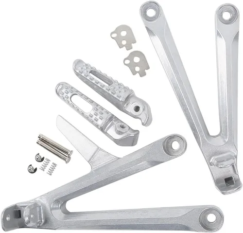 Vista 2 de TCT-MOTORPARTS Reposapiés del pasajero trasero Estriberas Soportes aptos para Honda CBR600RR 05-06 Plata