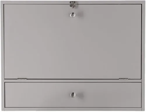 Vista 6 de SEI Furniture Benwick - Escritorio para laptop con montaje en pared, estilo universal, color gris