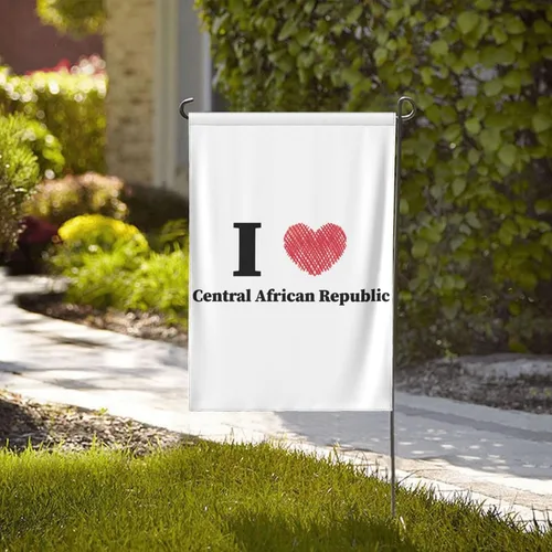 Vista 2 de I Love Central African Republic Garden Flag 28"x40" Inch Double Sided Garden Flags Home Lawn Outdoor Decor Flags Party Banner Welcome Flag